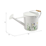 Load image into Gallery viewer, Watering Can - White Metal Wood Floral Print Handled, 10 in.
