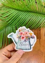 Load image into Gallery viewer, Bloom Floral Water Can, Vinyl, Sticker, 3x3 inch
