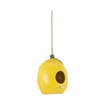 Load image into Gallery viewer, Feeder - Yellow/Green Ceramic Lemon Bird House, 7 in.
