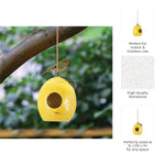 Load image into Gallery viewer, Feeder - Yellow/Green Ceramic Lemon Bird House, 7 in.
